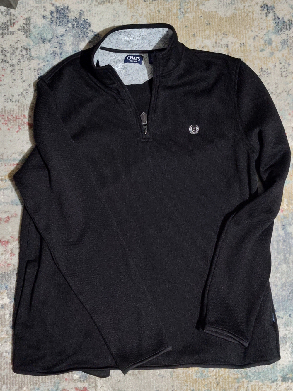 Chaps Men’s Black Half-Zip Pullover Sweater